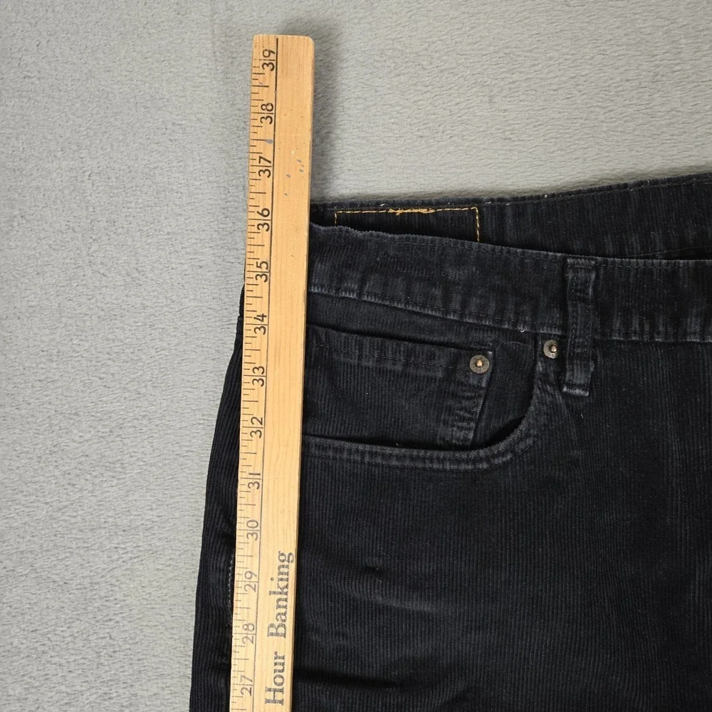 Levis Pants Mens 36x26 502 Straight Fit Corduroy Black‎ White Tab Cot5on *READ